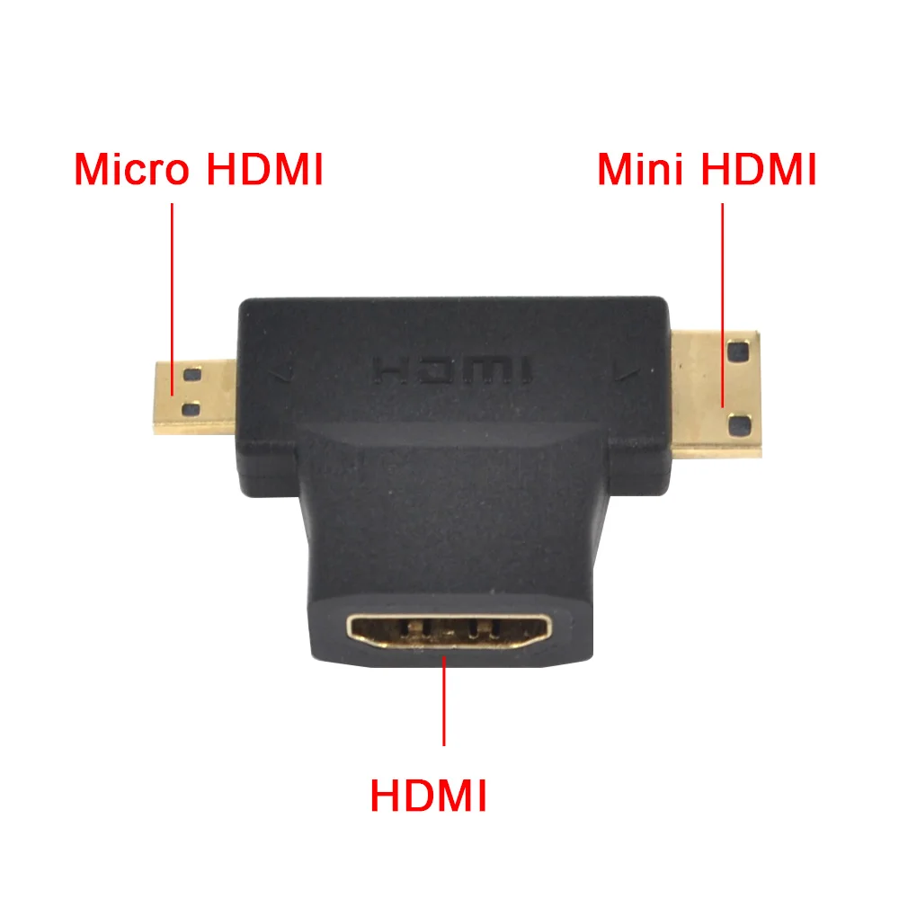 Kebidu 20 штук 3 в 1 V1.4 high Скорость 1080 P HDMI Женский к Mini/разъем Micro HDMI адаптер конвертер Тип D C для HDTV