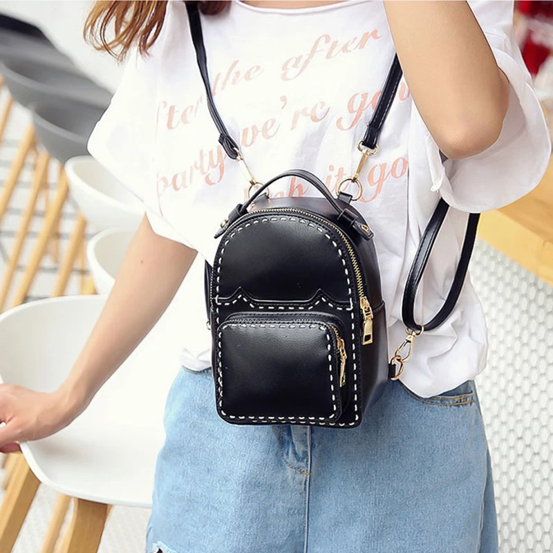 2017 Vintage pu leather feminine quilted small women pink backpack youth cute mini backpacks for teenage