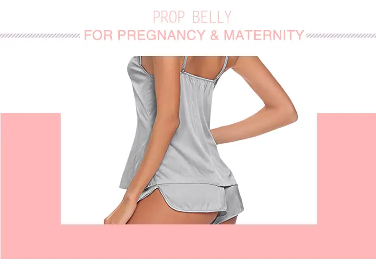 Дешевые для беременных женщин и молодых матерей одежда для сна-послеродовая Сексуальная женская пижама ледяной Шелковый комплект из 2 предметов летняя классная женская одежда свободные удобные Pregnanc