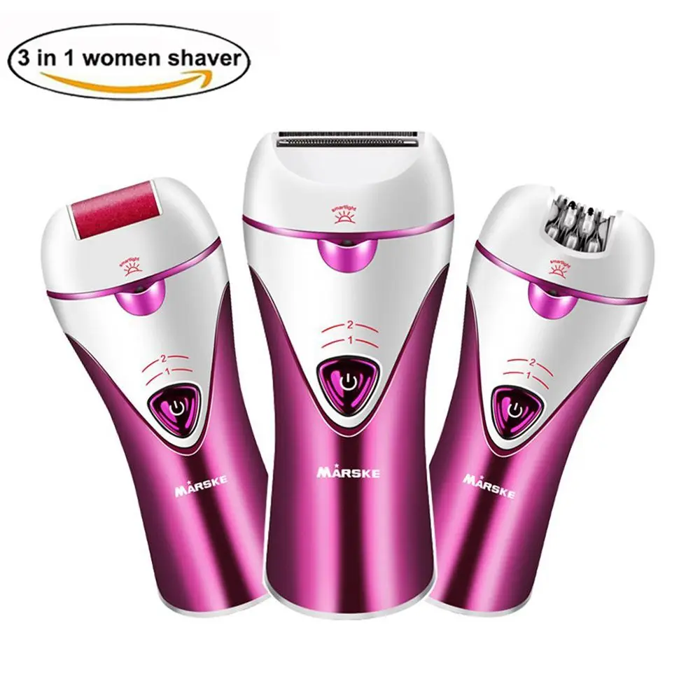 

MARSKE electric Epilator Cordless Electric Hair Removal Epilator 3 in 1 Rechargeable Razors Women Bikini Trimmer Hair Removal