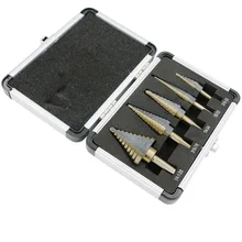 NEWACALOX 5PCS HSS Cobalt Multiple Hole 50 Sizes Step Drill Bit Set Tools Aluminum Case