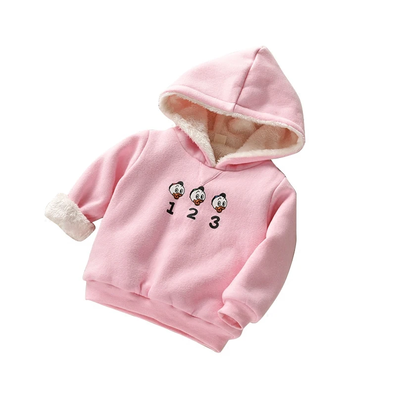 High quality Autumn Winter Baby Girls Hoodies Keep Warm fleece Children
