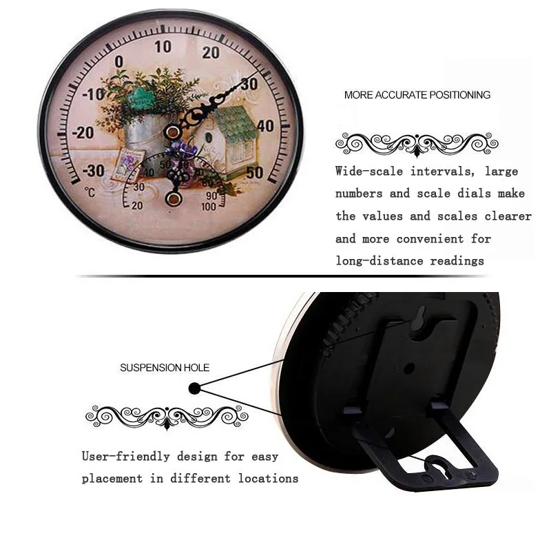 Крытый и открытый круглый двойной термометр с циферблатом гигрометр шаблон термометр с указателем гигрометр индукционный указатель