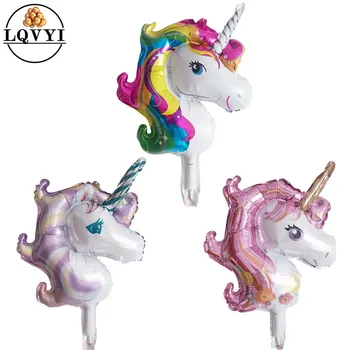 

50pcs Mini pink Unicorn Balloons Animal Foil Balloon Globos Inflatable Classic Toys Kids Birthday Party Decorations Supplies