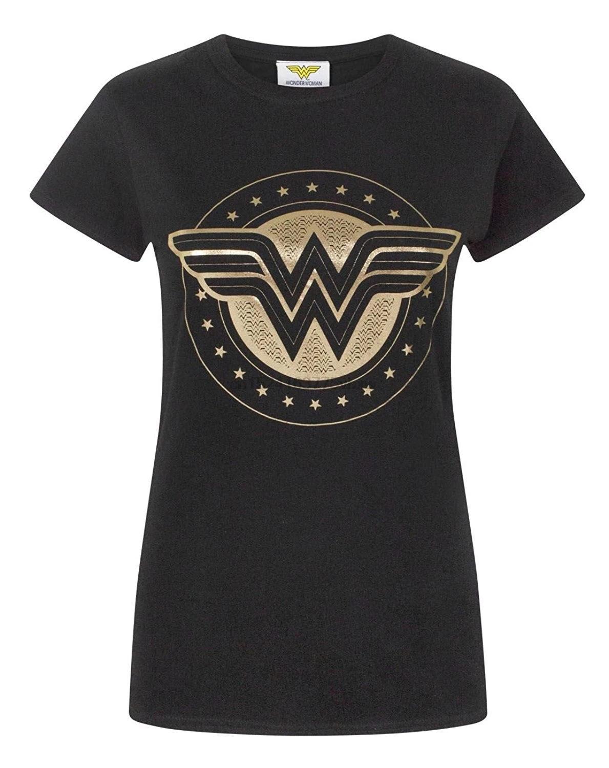 

Wonder Woman Foil Shield Women& T-Shirt Female T Shirt Kawaii Hip Hop Brand Fashion Short Sleeve Round Neck Lady New Summer
