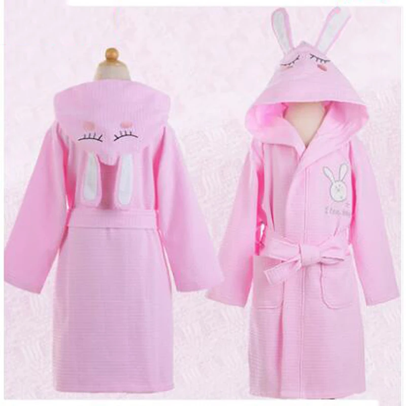 Cotton children's cartoon bathrobes boys and girls bathrobe baby towels with cap summer and