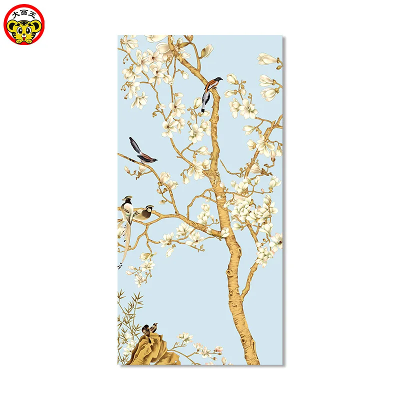 Картина по номерам Искусство Краска по номерам DIY животное птица на ветке сорока китайский стиль гостиная украшения
