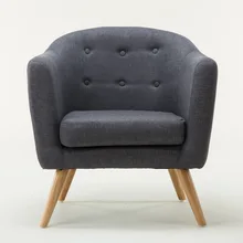 Средний век Современный стильный диван/любовное сиденье с деревянными ножками мебель для гостиной одноместный диван с откидной пуговицей тканевый стул с акцентом