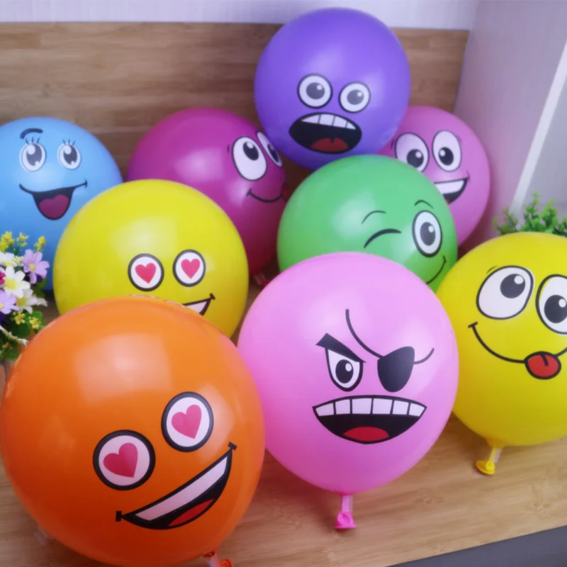 

100pc/lot 2.8g Cute Printed Big Eyes Smiley Latex Balloons Happy Birthday Party Decor Inflatable Air Ballons Balls for Kids Gift