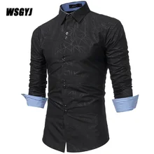 Модная мужская рубашка Топы с длинными рукавами 3D геометрический принт Повседневная рубашка мужские платья рубашки тонкие мужские рубашки плюс размер XXXL