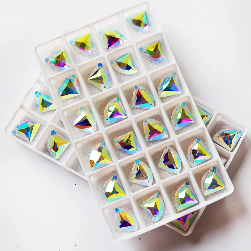 YANRUO 2545TH 14x18 мм AB Sector стеклянные стразы для шитья украшение одежды|sew on crystals|sew oncrystal