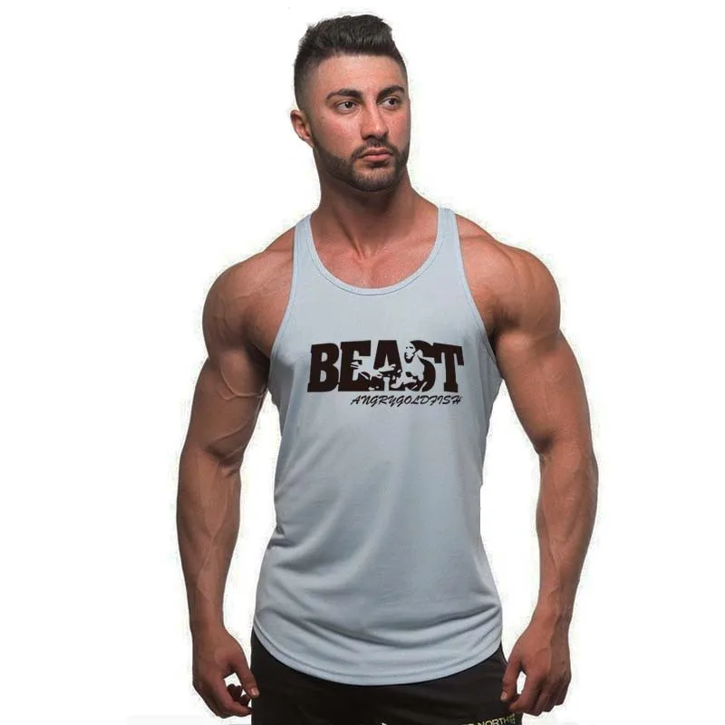 

GYMS WINER Brand clothing Bodybuilding Fitness Men Tank Top workout BEAST print Vest Stringer sportswear Undershirt