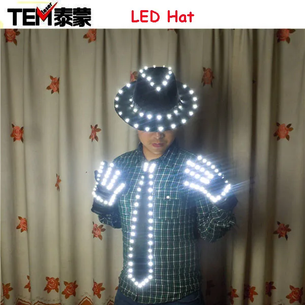 Симфония светодиодный полноцветный светодиодный светильник для шлема, светящиеся костюмы для одежды, беспроводной пульт дистанционного управления, робот, лазер, танцевальные представления