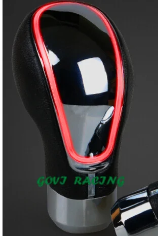 Pomo de engranaje de coche manual universal de cuero led azul para auto estilo transmisión pomo chche palanco cambio Pomo de engranaje de coche manual universal de cuero led azul para auto estilo transmisión pomo chche palanco cambio