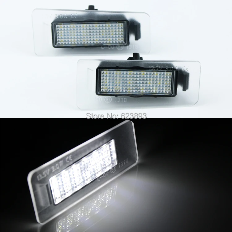 Free shipping, 2x Error Free white LED License number Plate Light For
