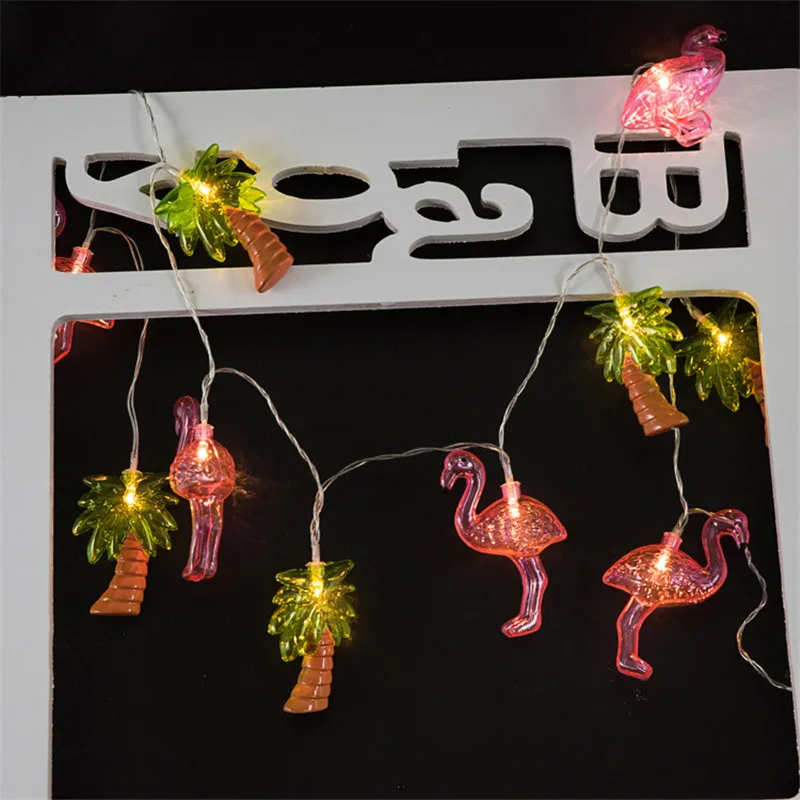 

Flamingo Coconut Tree 10LED Lights Garland Light String Baby Shower Christmas Birthday Party Bedroom Wedding Decoration Favor,W