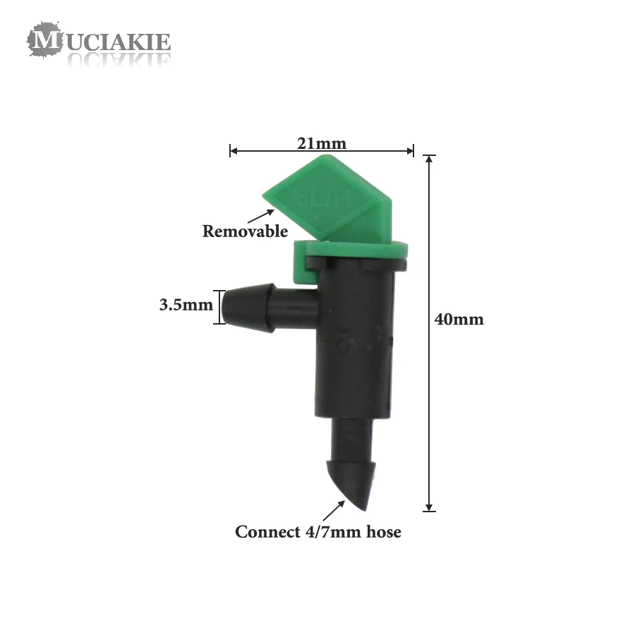 MUCIAKIE 4L/H 8L/H 16L/H микроорошение для сада полив колючей флаг капельница садовый разбрызгиватель ирригационный фитинг