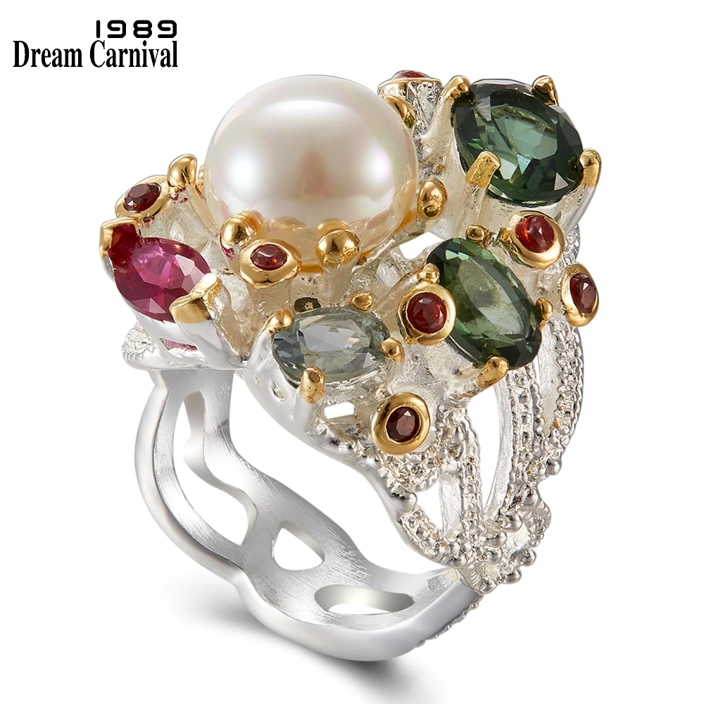 

DreamCarnival 1989 Infinity Colors Series Women Rings Silver Gold Color Coated Gorgeous Shiny Zircon Jewelry of the Day WA11693