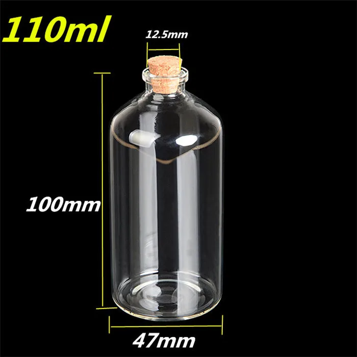 Transparent Glass Cork Bottles Glass Vials Jars Empty Storage Wishing Bottles Decorative