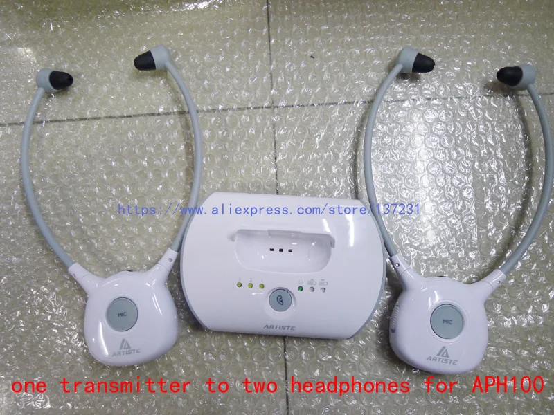 

Artiste 1 transmitter 2 headphones For APH100 Elderly TV hearing aid earphone Wireless 2.4G HIFI TV ear Commercial aid headset