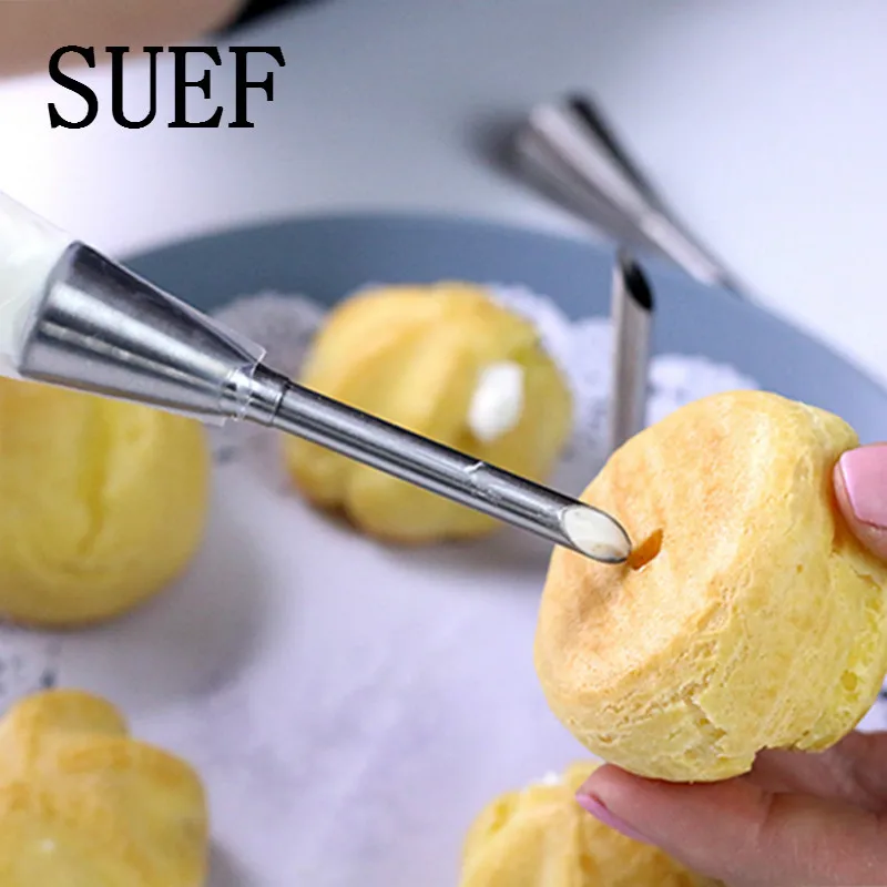 

1PCS Piping Bag Nozzles Set Stainless Steel Cupcake Cake Decorating Tips For Puff Cream Pastry Piping Nozzles Decorating Tool @3