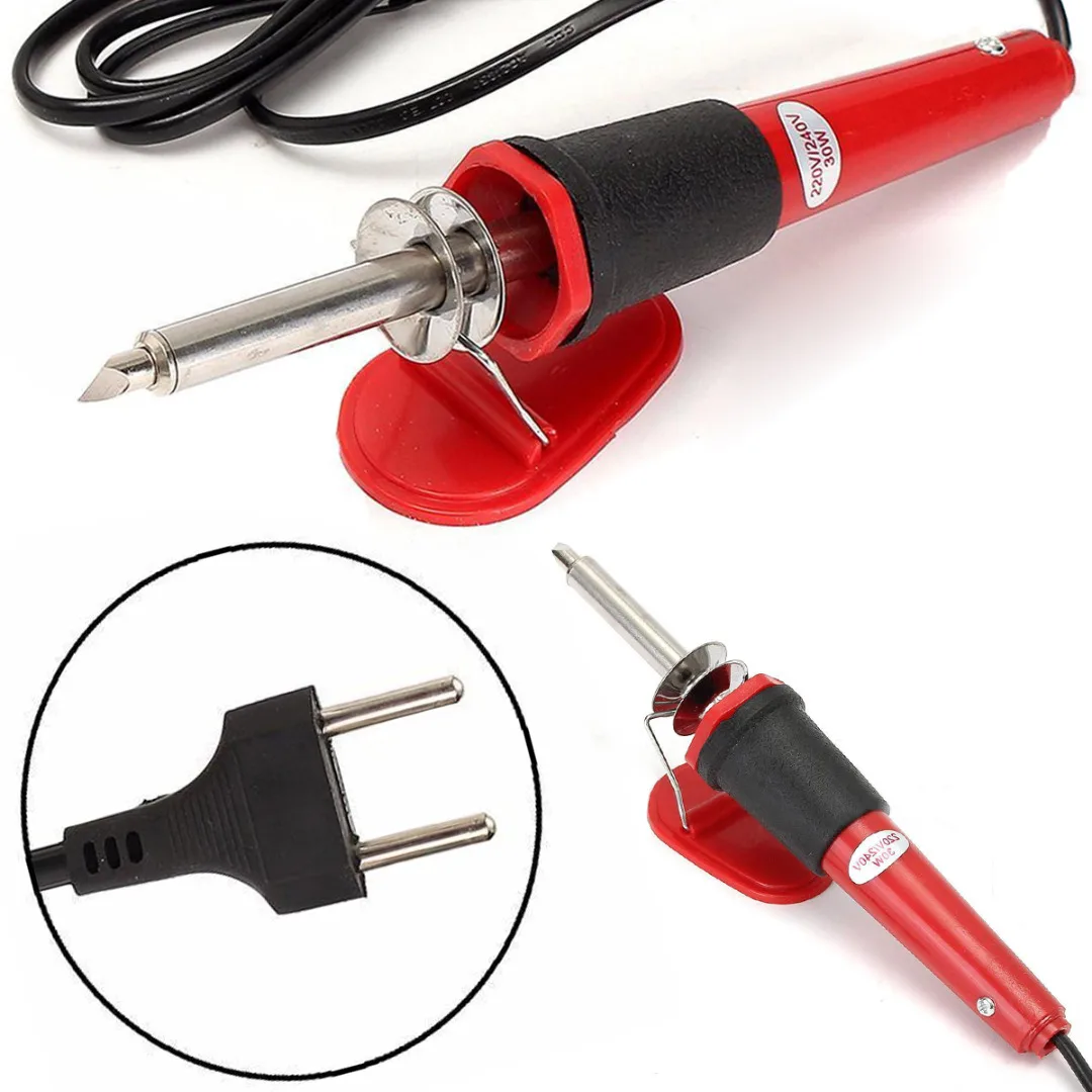 7pcs 30W Pyrography Tool AC 220-240V Electric Soldering Iron Engraving Pen Kit Set with Interchangeable Brass Tips