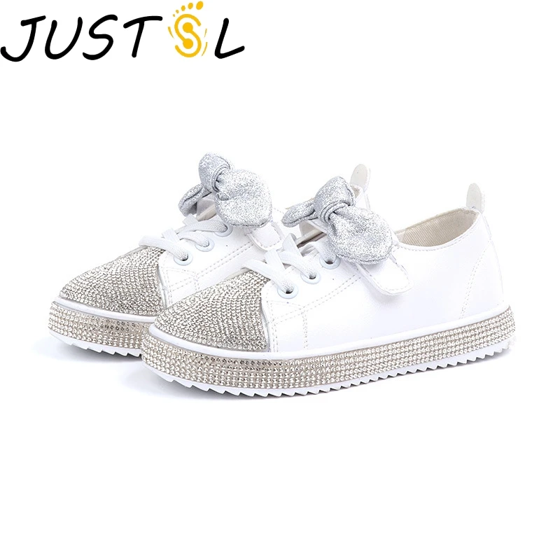 

JUSTS Boys girls fashion sneakers 2018 new autumn children's sports shoes breathable bows casual shoes size 27-31