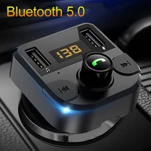 JINSERTA Автомобильный MP3-плеер Bluetooth 5,0 fm-передатчик с U диском TF автомобильный музыкальный плеер Dual USB 3.4A быстрое зарядное устройство