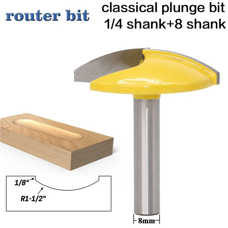 

1pc 6.35mm 8mm Shank Classical Bowl Plunge Wood Router Bit 1/4 Inch Shank Tungsten Carbide Woodworking Tools