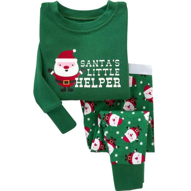 childrens christmas style pyjama set girls home wear 2 pcs santas little helper printed top - Children Christmas Pictures 2 childrens christmas style pyjama set girls home wear 2 pcs santas little helper printed top - Children Christmas Pictures 2