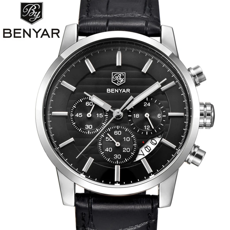 BENYAR мужские часы Топ бренд класса люкс все маленькие циферблаты работают и могут водонепроницаемый 30 метров мужские спортивные часы с хронографом