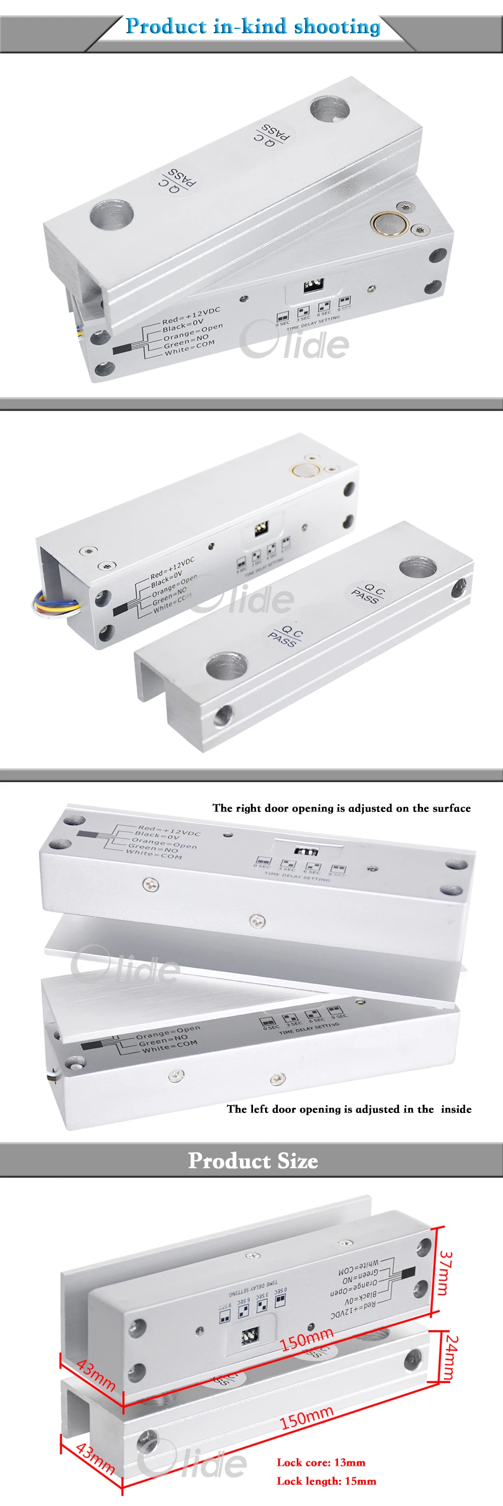 Strongest Frameless Door Glass Door Electric Strike Lock  (4)