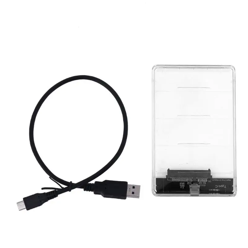 2,5 дюйма USB 3,0 USB 3,1 type-C SATA HD коробка SSD HDD жесткий диск Внешний HDD корпус прозрачный чехол инструмент