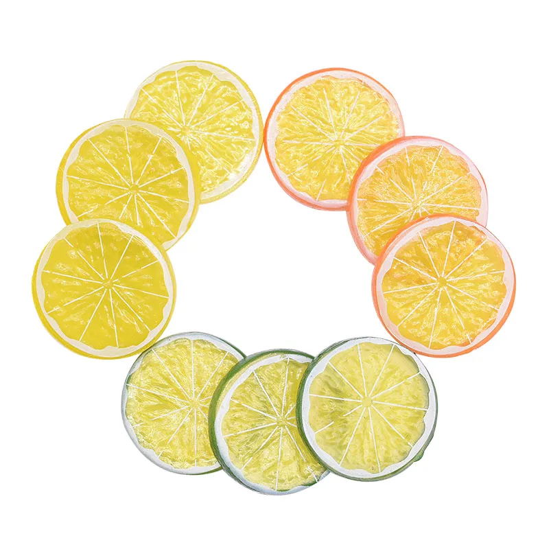 3 вида цветов 5 шт. искусственные фрукты муляж лимона ломтики смолы поддельные искусственные фрукты модель украшения для кухни поддельные фрукты