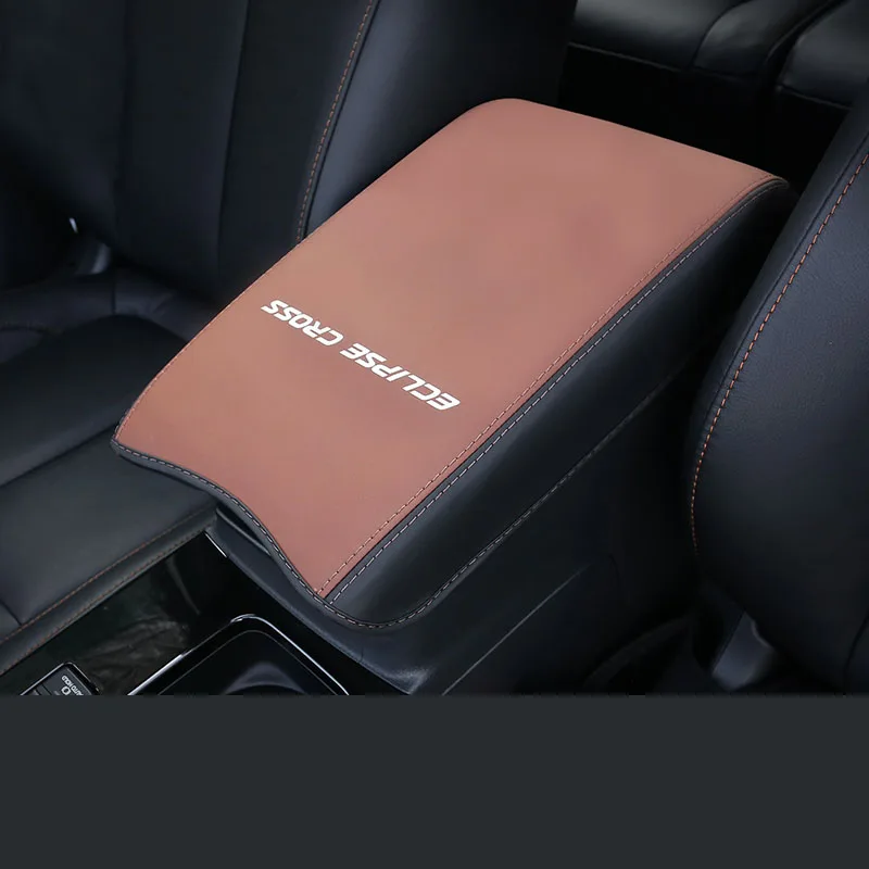 Центральный контейнер подлокотник коробка из искусственной кожи автомобильный-Стайлинг содержимое коробка держатель автомобильные аксессуары для Mitsubishi ECLIPSE CROSS - Цвет: brown and black