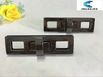 

Free shipping Bag with Parts & Accessories (5 PCS/lot) is the new black zinc alloy rectangular decorative twist lock