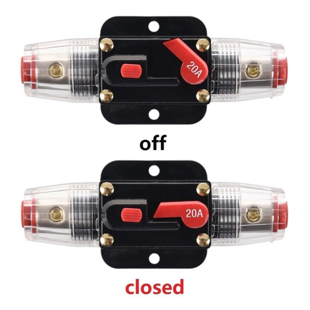 Автомобильный автоаксессуар DC 12 В 20 Ампер аудио стерео автоматический выключатель ручной сброс замена держатель предохранителя для защиты системы