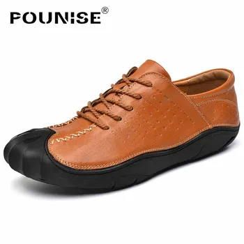 

2018 Brand Fashion Men Casual Shoes Split Leather Oxford Shoes Luxury Flats Shoes Lace Up Men Business Shoes Zapatos De Hombre