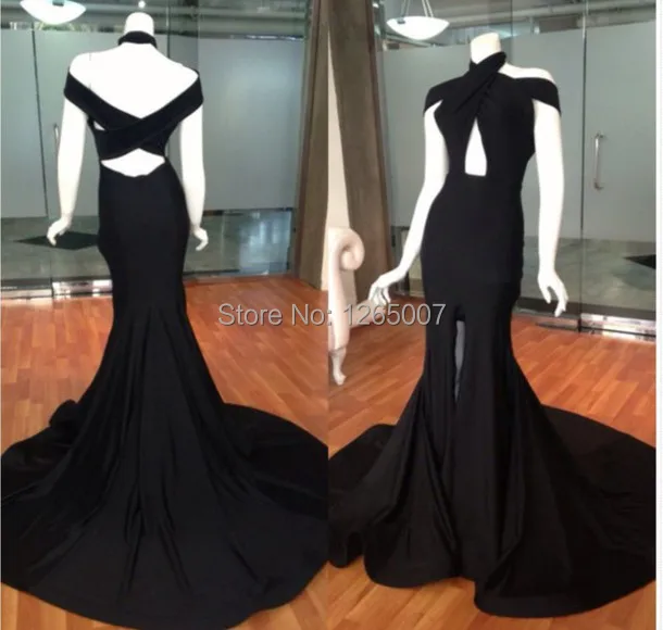 Cross Front Halter Prom Dress