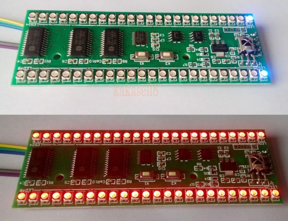 RGB MCU регулируемый дисплей 24 светодиодный индикатор уровня VU двухканальный