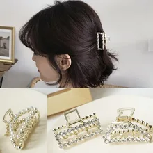 1 шт жемчужно-шипованных шпилька для волос clipsmedium-Размер со стразами заколка для волос Шпилька заколка для хвоста к царапинам G0402