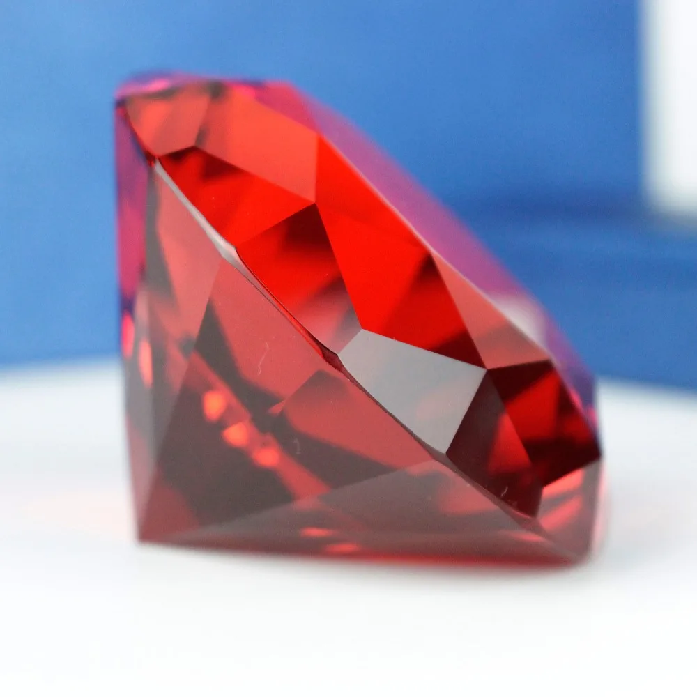 6 см Рубиновый Красный Цвет Кристалл Стекло Алмазная бумага вес миниатюрный Gorgeus кристалл свадебное украшение свадебные подарки на день Святого Валентина