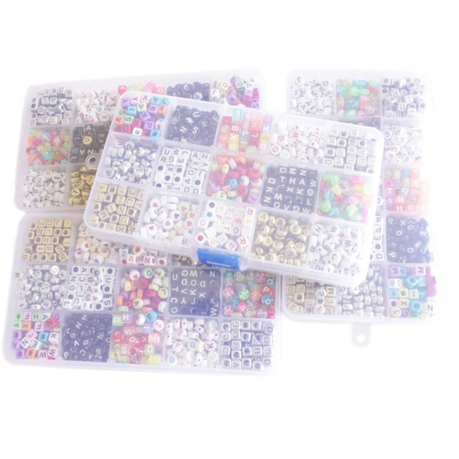 1100pcs Acrylic Letter Beads for Any Name on Pacifier Chain Clips 15 Shapes Alphabet Beads for Baby Education Toys DIY Bracelets