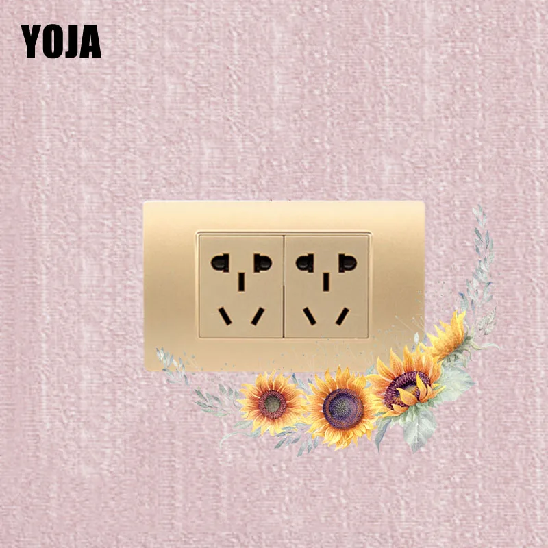 

YOJA Cute Vivid Sunflowers Rings PVC Switch Sticker Personalized Interesting Style Wall Decal Cartoon Design 15SS0157