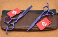 Purple Dragon 5.5'' Hairdressing Scissors Japan 440C Barber Cutting Scissors Thinning Shears Hair Scissors Dropshipping Z1010 3