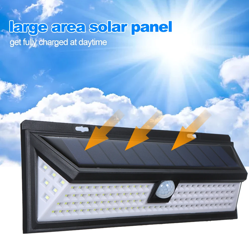 

118 LED 1000LM 3 Modes Garden Solar LED Lights Outdoor Solar Lamp Motion Sensor 270 Degree Waterproof IP65 Solar Security Light