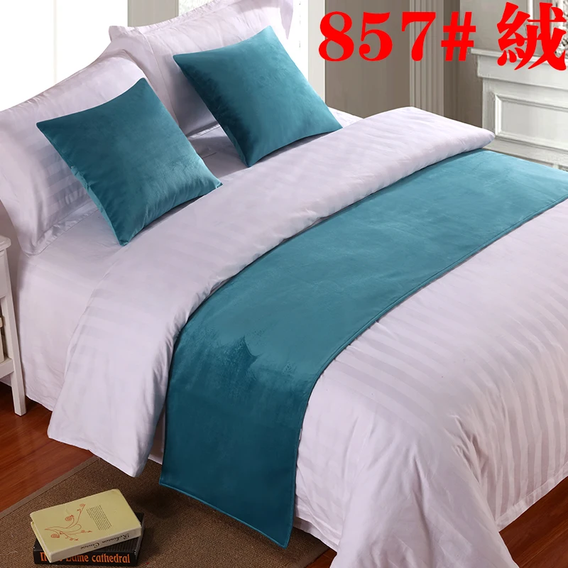 RAYUAN Suede Solid Color Bedspread Bed Runner Throw Home Hotel Bedroom Bedding Decor Bed Tail Towel Protector