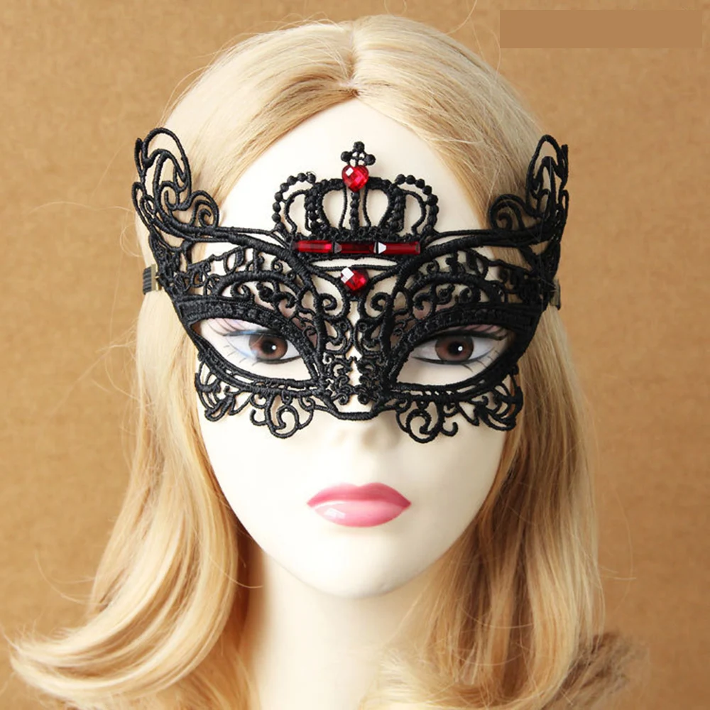 MQUPIN Sexy кружева Eye Mask Пара флирта завязанными глазами маскарад Хэллоуин пикантные черные кружевные выдолбленные Veil ночной С Завязанными
