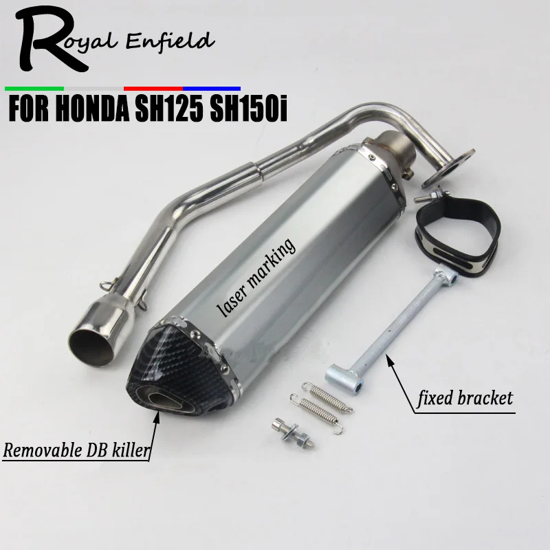 

SH150 SH 125 150I Motorcycle Exhaust Mascape Full System Slip-On Middle Link Pipe Muffler For Honda SH125 SH150i SH125i