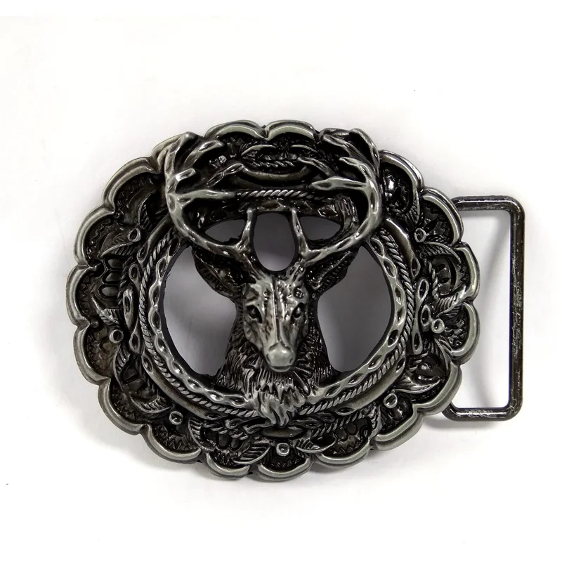 3D Deer head Metal Belt Buckle Vintage Style Bucks Big buckles for men